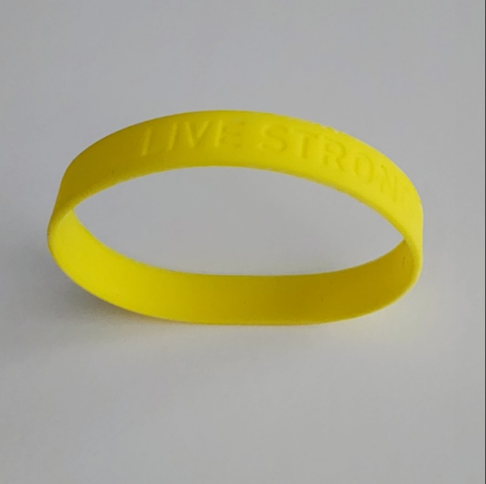 NIKE LIVE STRONG Logo Bracelet Yellow Wristband Vintage